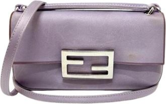 Fendi Pre-owned Shoulder Bags, female, Purple, Size: ONE SIZE Pre-owned Satin Shoulder Bag
