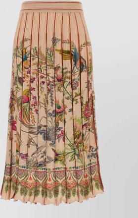 Etro high waisted floral midi pleated skirt
