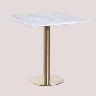 Sklum Mesa De Bar Cuadrada En M&aacute;rmol Cosmopolitan Sklum Oro Champagne