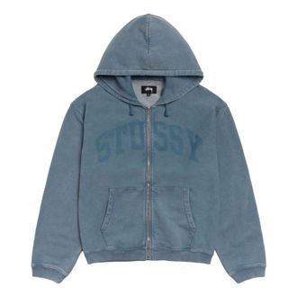 St&uuml;ssy Faded Graphic Zip Hoodie Washed Navy 118553-WANV