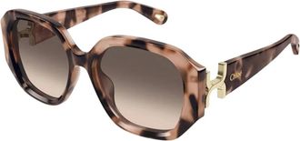 Chlo&eacute; Ch 0236S 005 Zonnebril - Dames - Zonnebrillen - Bruin - 56 MM - Nylon - Accessoires