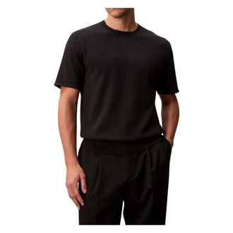 Calvin Klein T-Shirts, male, Black, Size: XL Supima Cotton Crew