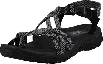 Skechers Womens Reggae - Stockholm Sandal, Black/Grey, 9.5