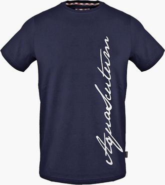 Aquascutum Mens Regular Fit Crew Neck Short Sleeve T-Shirt - Navy - Size: 2X large
