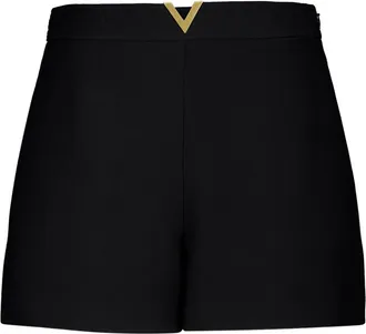 Valentino Womens Vlogo Signature Wool And Silk Shorts