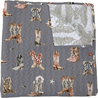 Ida Mae Home Thunderbird Boots Charcoal Quilt Set In Grey