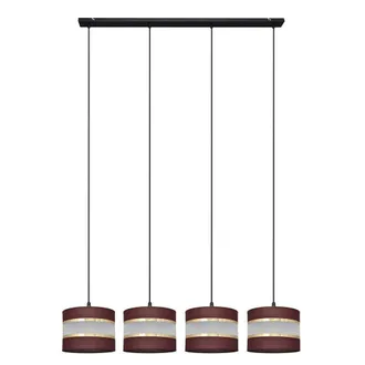 Netlighting Helen Straight Bar Pendant Ceiling Light Brown Gold Black 100cm