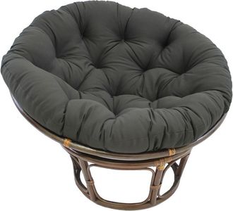International Caravan Inc 42-Inch Rattan Papasan Chair with Solid Twill Cushion