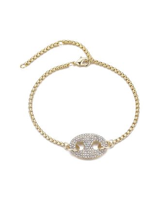 Adornia Adornia 14K Plated Cz Crystal Mariner Link Bracelet
