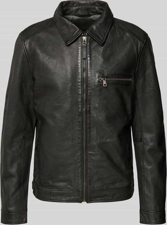 Gipsy Gipsy Lederjacke mit Reißverschluss Modell Vintage Short in Anthrazit, Größe XXXL