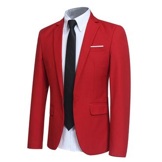 AlltheMen Rode stijlvolle casual blazer met één knop