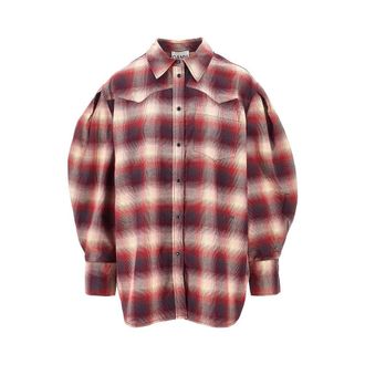 Ganni Cotton flannel shirt Woman 36