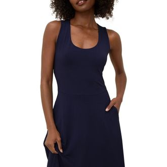 Pact Organic Cotton Fit & Flare Open Back Maxi Dress in Eclipse at Nordstrom, Size Xx-Large