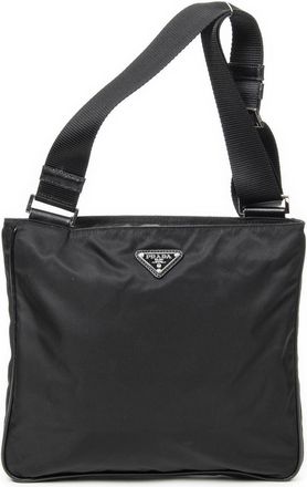 Prada Pre-owned Womens Square Messenger Shoulder Bag - Black - One Size