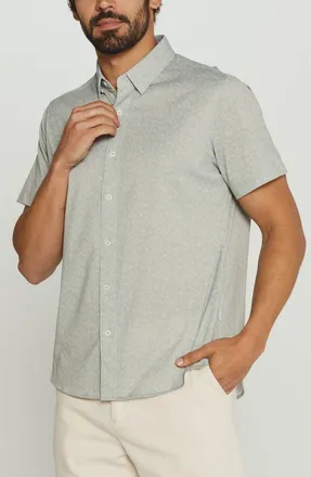 7 Diamonds Eden Floral Short Sleeve Button-Up Shirt in Pastel Green at Nordstrom, Size Xx-Large