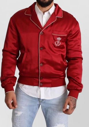 Dolce & Gabbana silk button bomber jacket