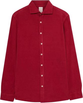 Brooks Brothers Slim Fit Katoenen Corduroy Overhemd met Spreidkraag - Heren - Casual Overhemden - Rood - M - Katoen - Overhemden