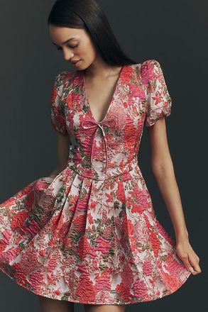 Elliatt Floralie Puff-Sleeve Mini Dress