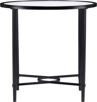SEI Furniture Quinton Metal & Glass Oval Side Table