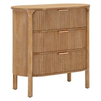 Dmora Cajonera Fama, 3 Cajones, Efecto Envejecido, Apertura Deslizante, 81x47x82h Cm Marr&oacute;n Cerezo