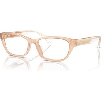 Emporio Armani 54mm Cat Eye optical glasses in Beige at Nordstrom