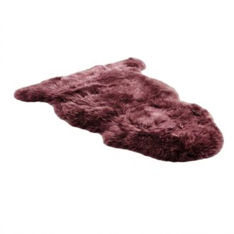 Infinity Leather Genuine Burgundy Sheepskin Natural Silky Soft Fluffy Real Wool Rug