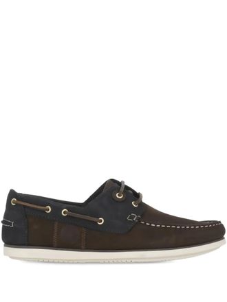 Barbour leather lace-up loafers - men - Leather/Rubber/Fabric - 10 - Brown