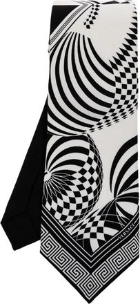Versace Zijde Keper Das - Heren - Stropdassen - Zwart - ONE Size - Accessoires