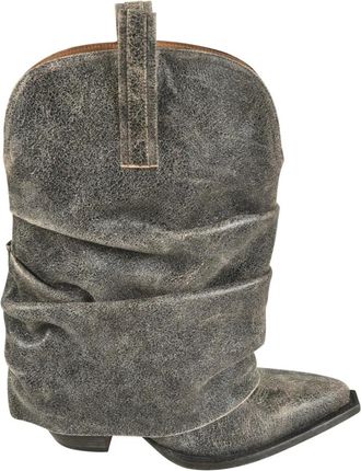 R13 Zwarte laarzen voor een stijlvolle look - Dames - Cowboylaarzen - Zwart - 40 EU - Schoenen