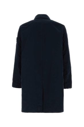 Stone Island Mens Midnight Blue Polyester Blend Trench Coat Navyblue Exterior: Nylon Cappotti