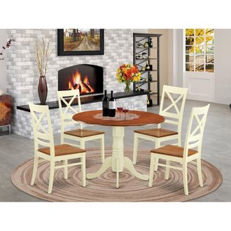 East West Furniture 5 Pc small Kitchen Table set - Kitchen Table and 4 dinette Chairs