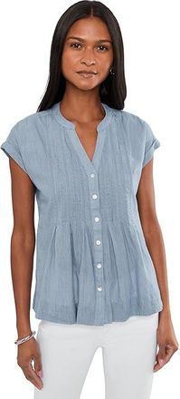 Tommy Bahama Voile Voyage Cross Stitch Short Sleeve Womens Clothing Port Side Blue : LG (US 12-14), Cotton