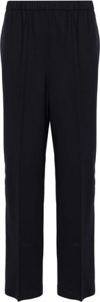 Fabiana Filippi beaded-trim straight-leg trousers - women - Polyamide/Virgin Wool/Elastane/Cotton - 42 - Blue