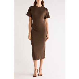 Vince Side Ruched Midi Dress in Willow at Nordstrom, Size Xx-Small