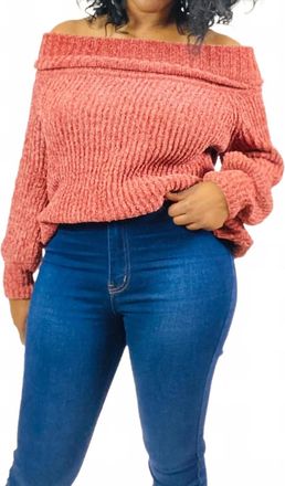 Promesa Olivia Off The Shoulder Sweater In Brick
