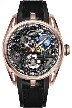 Invicta Celestial 69530 Herenhorloge - Mechanisch Uurwerk - Roestvrij Staal met Roze Gouden Wijzerplaat - 45 mm