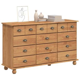 Berkfield Home Modern Chest of Drawers ASKIM 79x40x133.5 cm Solid Wood Pine in Brown