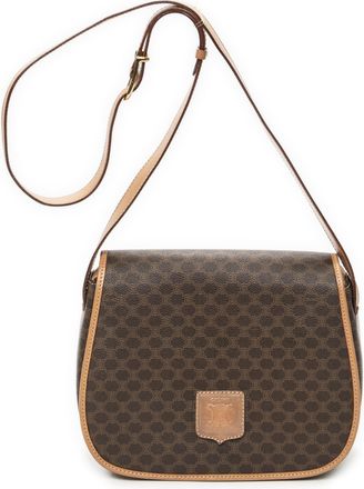 Celine Pre-owned Womens Halfmoon Flap Crossbody Shoulder Bag - Beige - One Size