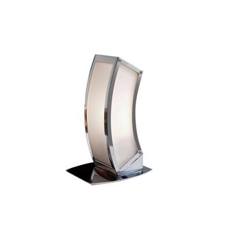 Netlighting Duna E27 Table Lamp 1 Light E27 Polished Chrome White Acrylic in Grey