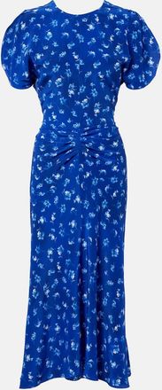 Victoria Beckham Bela floral gathered silk midi dress