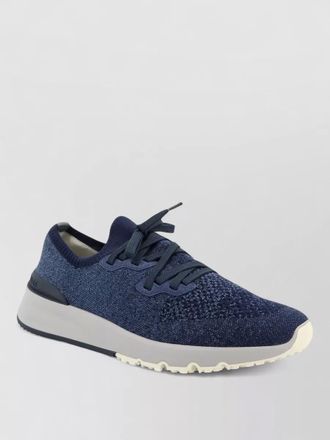 Brunello Cucinelli sneakers knit upper contrast sole design