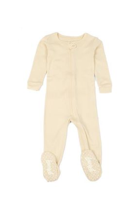 Leveret Footed Printed Cotton Pajamas, Solids, Stripes & Tie Dye in Off White at Nordstrom, Size 12-18M