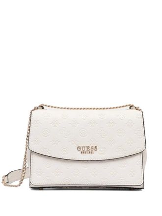 Guess Co embossed chain satchel - women - Calf Leather - One Size - White