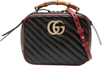 Gucci Pre-owned Cross Body Bags, female, Black, Size: ONE SIZE Pre-owned Quilted Satchel