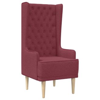 vidaXL Silla De Respaldo Alto Con Capiton&eacute; Con Botones Rojo Vino Tela Vidaxl