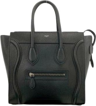 Celine Pre-owned Luggage Micro Leren Handtas - Dames - Vintage Handtas - Zwart - ONE Size - Leer - Vintage
