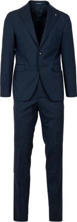 Tagliatore Single-Breasted Jurk - Heren - Business pakken - Blauw - L - Wol - Kostuums
