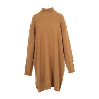 Maison Margiela Gebreide jurk met wol - Dames - Jurken - Bruin - Maat: S Wol