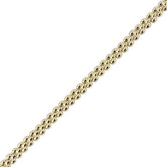Jewelco London 9ct Gold Gate Style Brick Link Bracelet 4mm 7.25 - CNNR02970