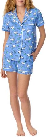 Kate Spade New York Print Short Sleeve Pajamas in Blue/white at Nordstrom, Size X-Small